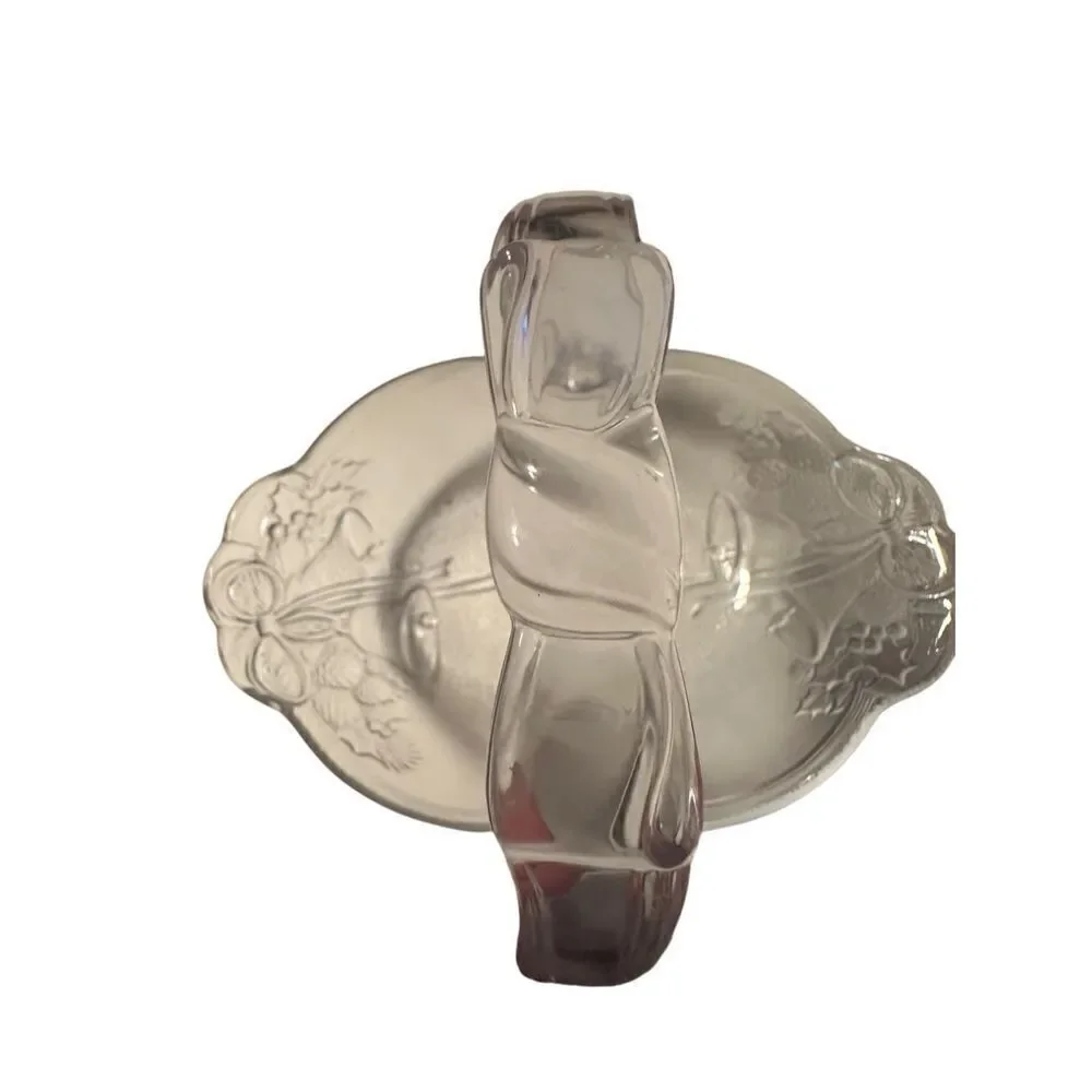 Mikasa Christmas Crystal Basket with Plastic Handle